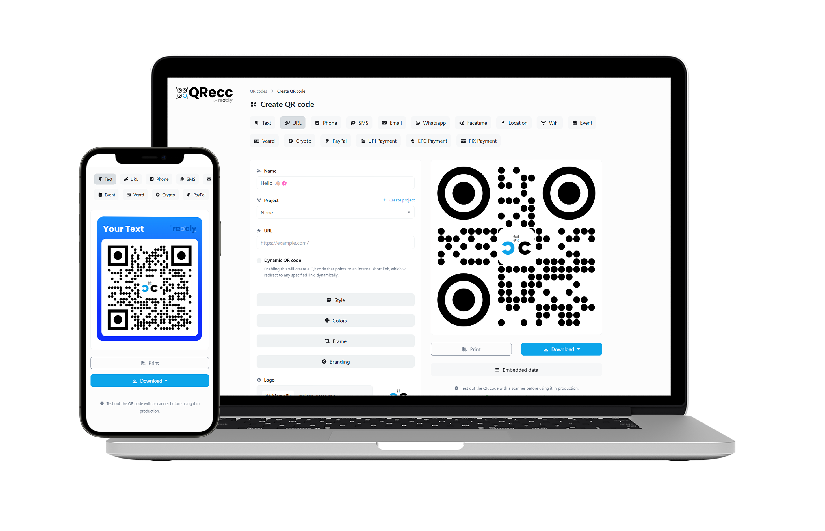 Screenshot of app dashboard